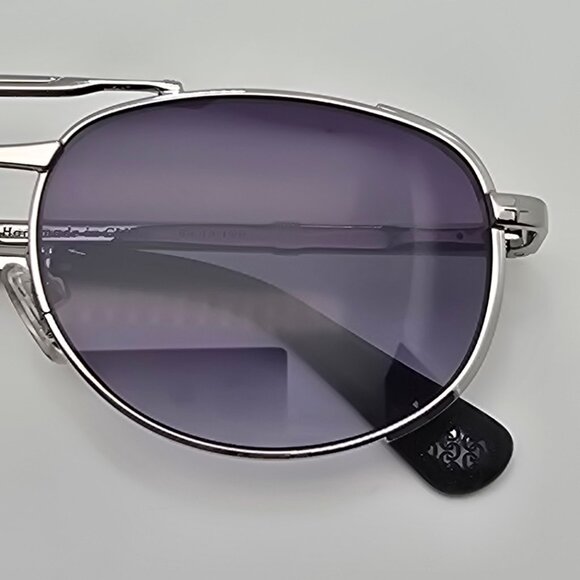 Clocks and Colours Fast Lane Silver Frame Black Gradient Lens Aviator Sunglasses - Picture 11 of 12
